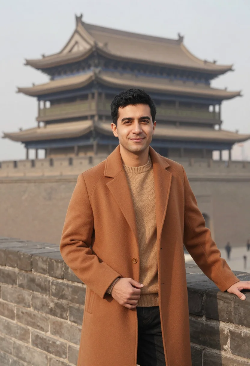 AI xian archaeologist loess ochre sample — portrait of a man, an archaeologist in his mid-thirties with