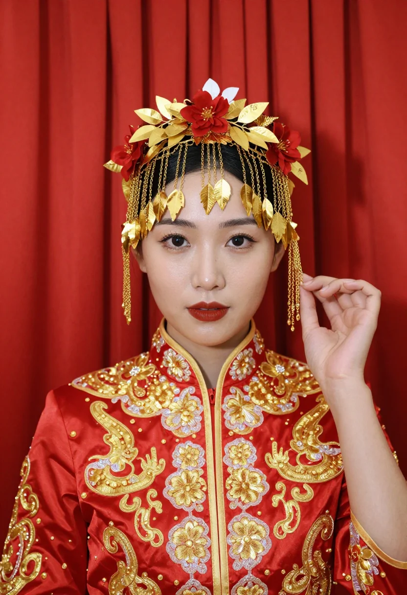 AI xiuhe sample — portrait of a woman, chest-up portrait of a Chinese woman wi
