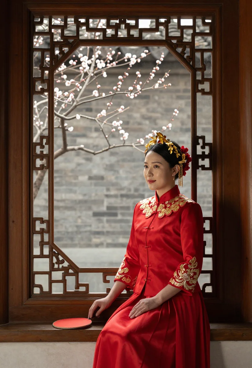 AI xiuhe sample — portrait of a woman, three-quarter-length portrait of a Chin