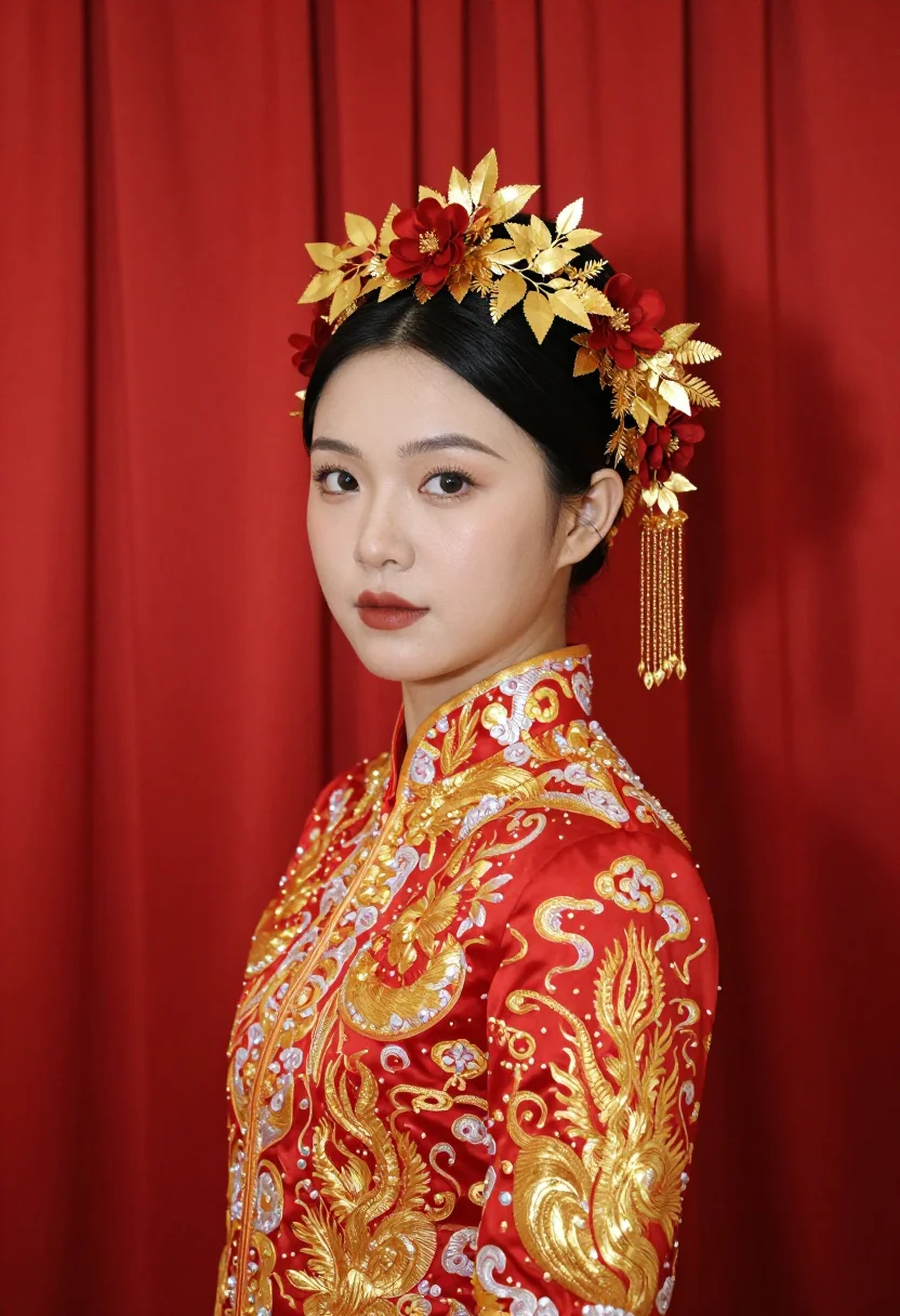 AI xiuhe sample — portrait of a woman, chest-up portrait of a Chinese woman wi