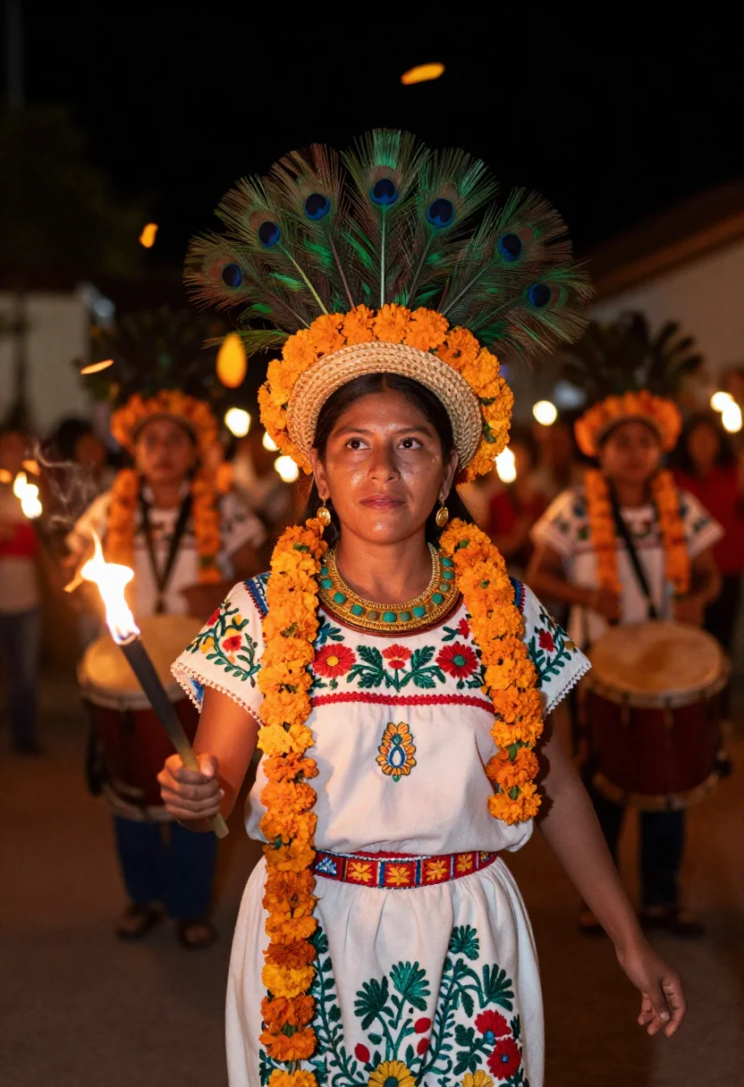 AI xochiquetzal sample — portrait of a woman, chest-up portrait of a Nahua woman with