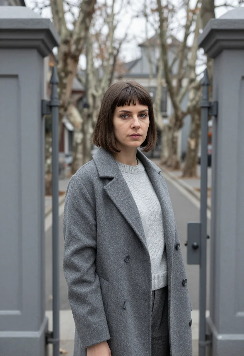 AI xuhui designer plane tree grey sample — portrait of a designer, head-and-shoulders portrait of a Wes