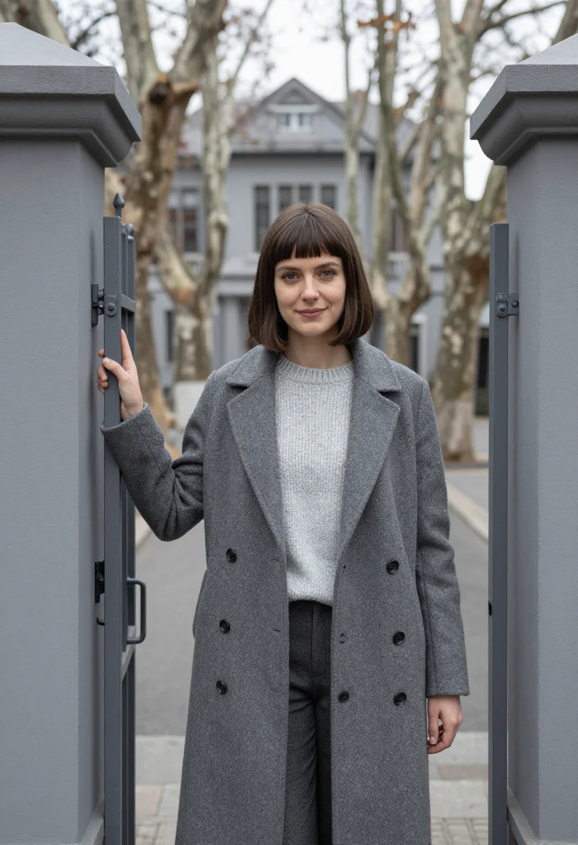 AI xuhui designer plane tree grey sample — portrait of a designer, chest-up portrait of a Western-Europ