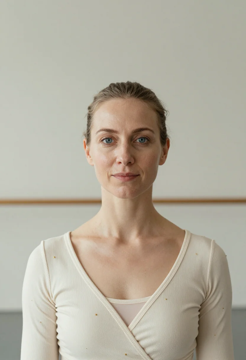 AI yoga teacher cream sample — portrait of a woman, head-and-shoulders portrait of a Wester