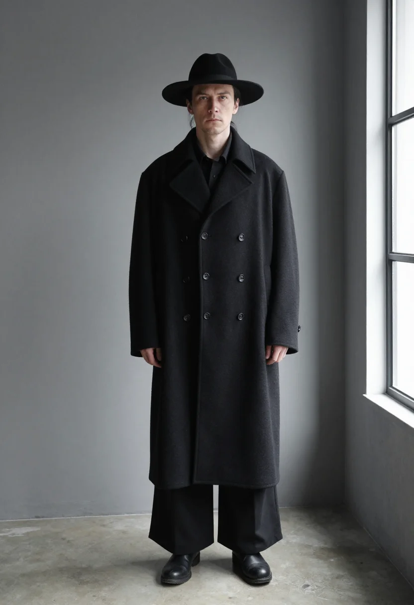Example portrait from the AI Yohji Black — Free Preview, Train Once