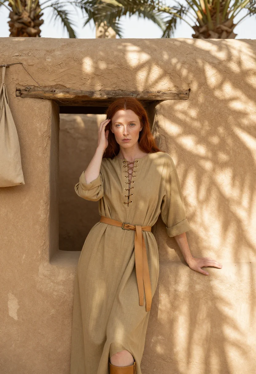 AI ysl saharienne sample — portrait of a woman, half-length portrait of a Northern-Euro
