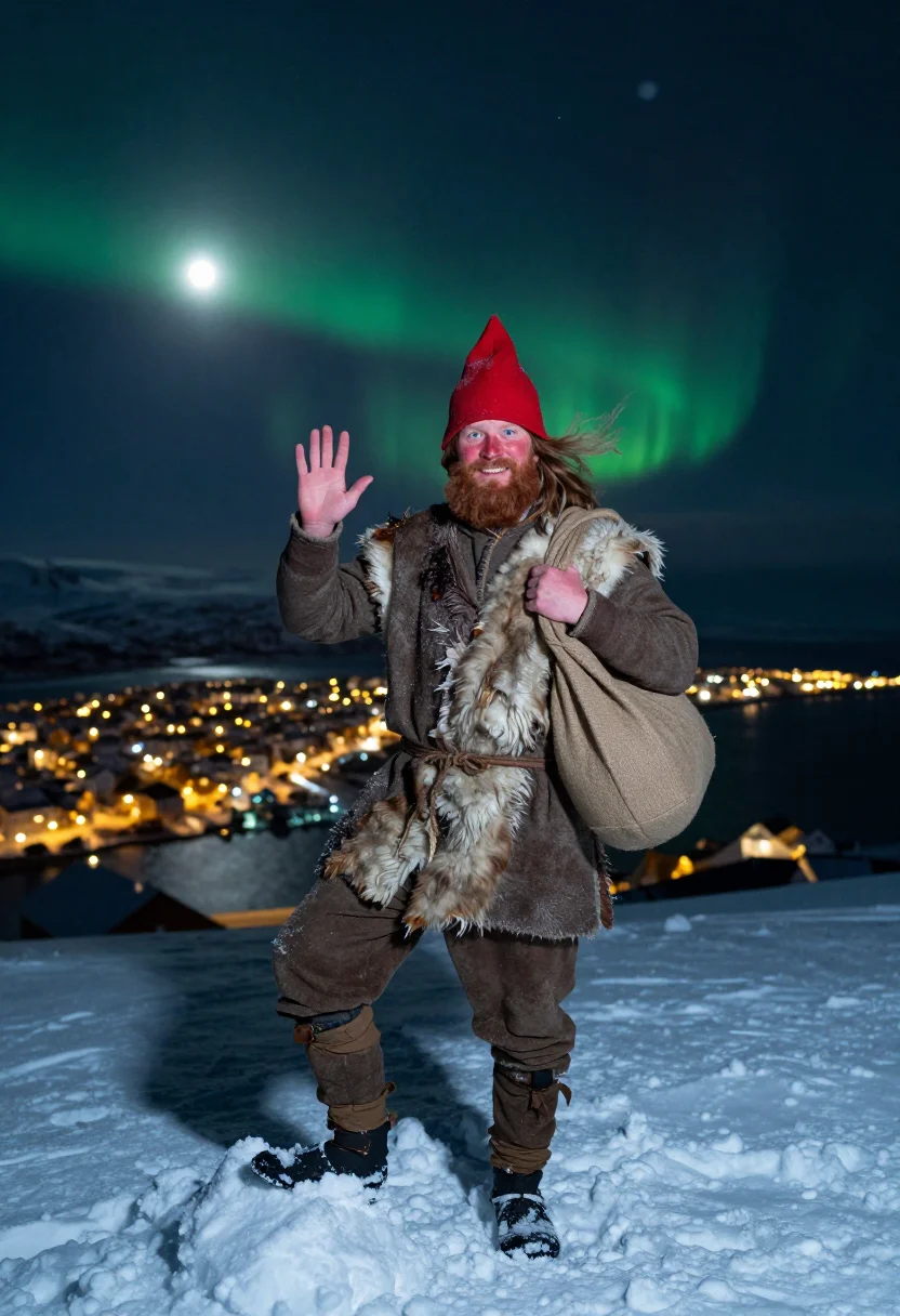 AI yule lads reykjavik sample — portrait of a man, wide full-length portrait of a man of Ice