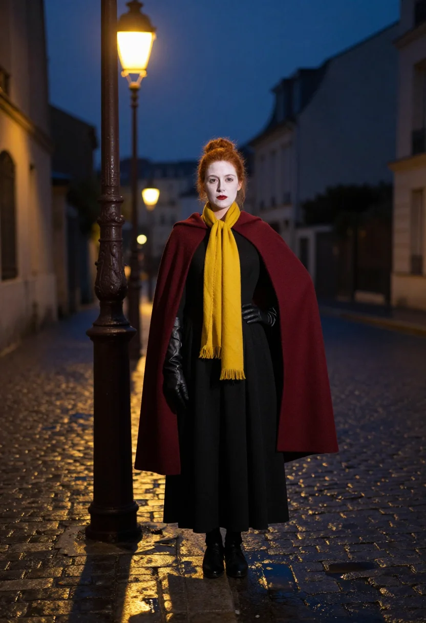 AI yvette guilbert sample — portrait of a woman, full-length standing portrait of a West