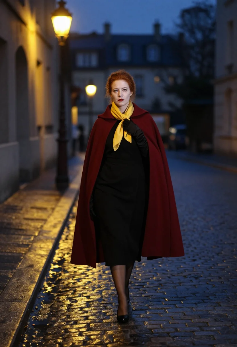 AI yvette guilbert sample — portrait of a woman, full-length street portrait of a Wester