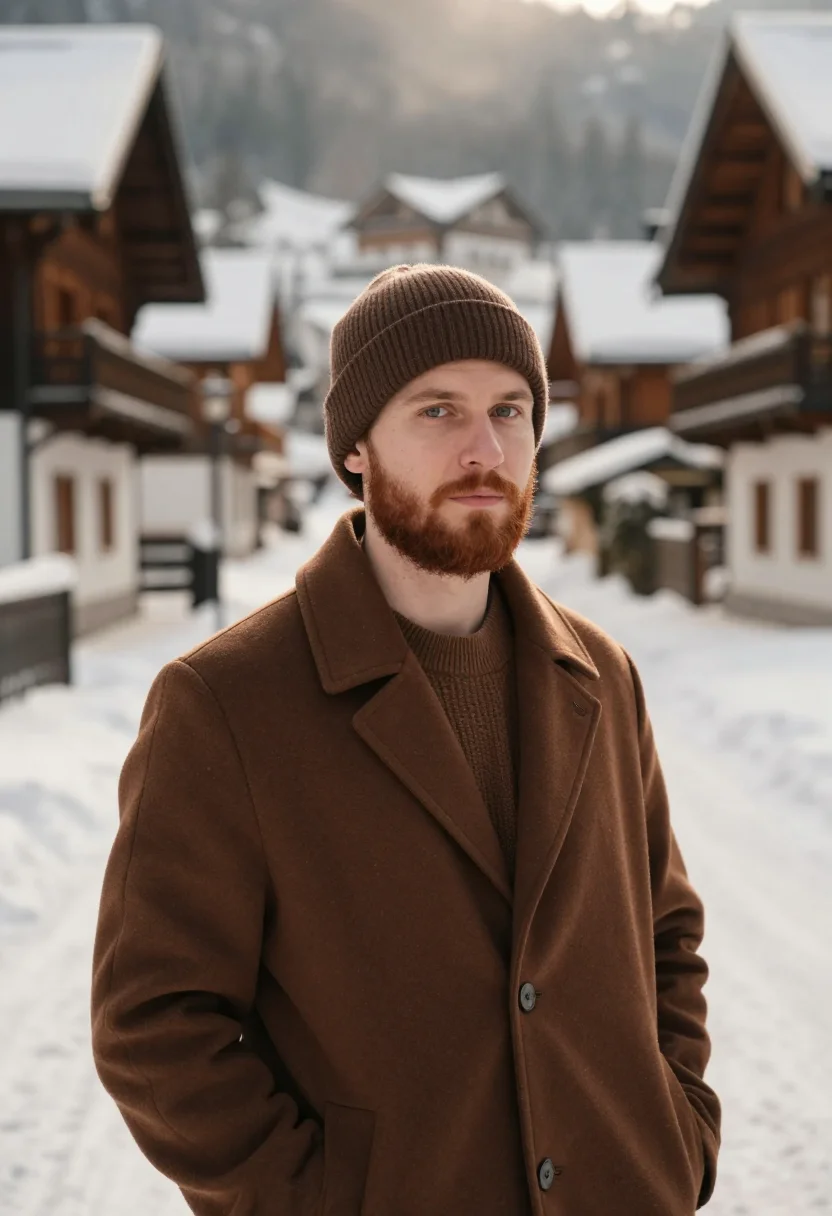 AI zakopane january timber brown sample — portrait of a man, framed tight, head and shoulders, a man i