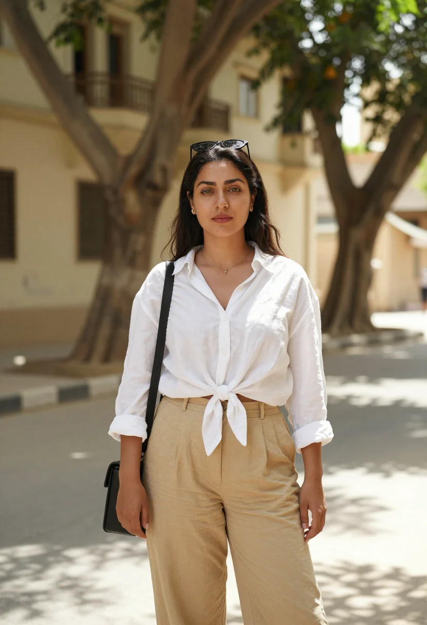 AI zamalek creative sample — portrait of a woman, midday portrait of an Egyptian woman wi