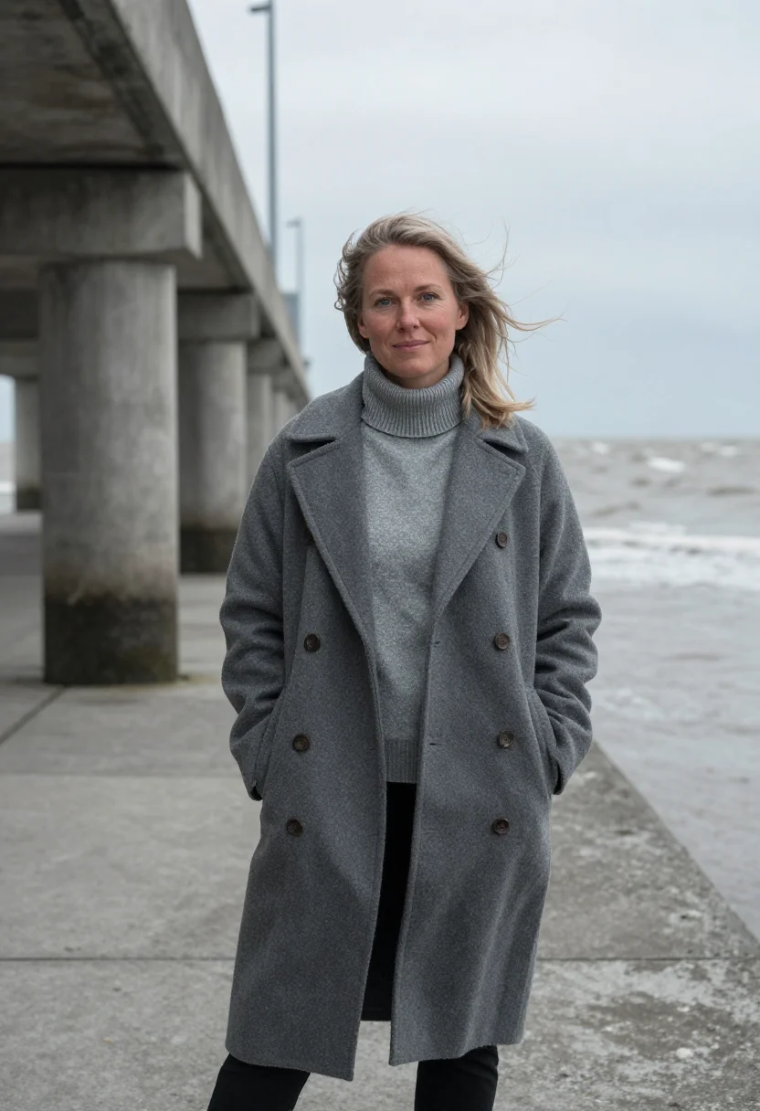 AI zeeland delta works engineer storm grey sample — portrait of a woman, Dutch, of Zeeland family, in her early