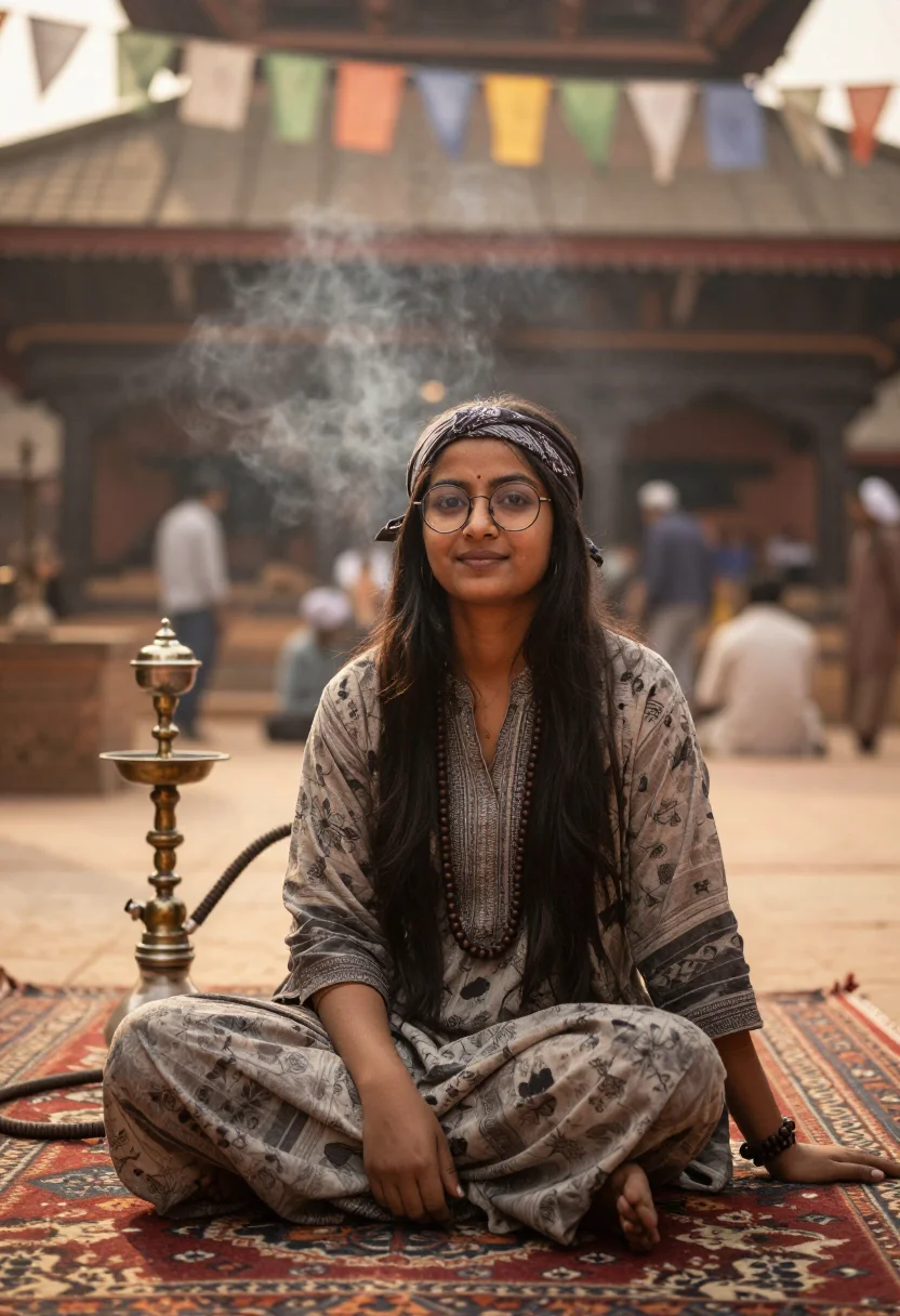 AI zeenat aman sample — portrait of a woman, three-quarter-length seated portrait of