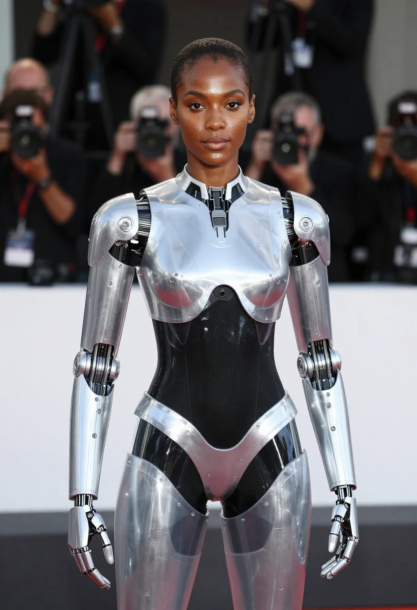 AI zendaya dune mugler sample — portrait of a woman, close half-length portrait of a Black w