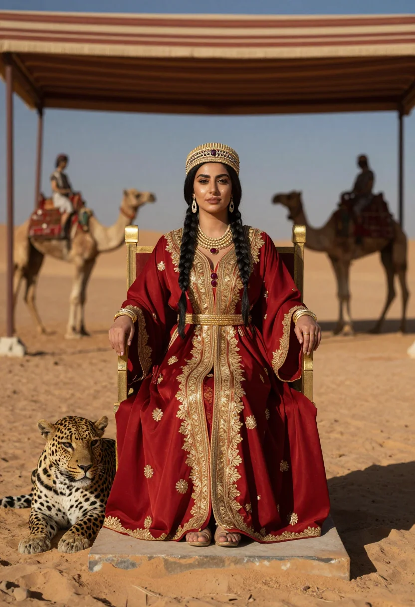 AI zenobia sample — portrait of a woman, full-length frontal portrait of a Syria