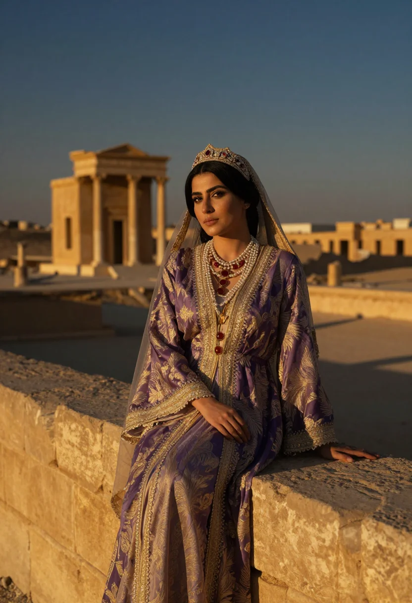 AI zenobia sample — portrait of a woman, three-quarter-length portrait of a Syri