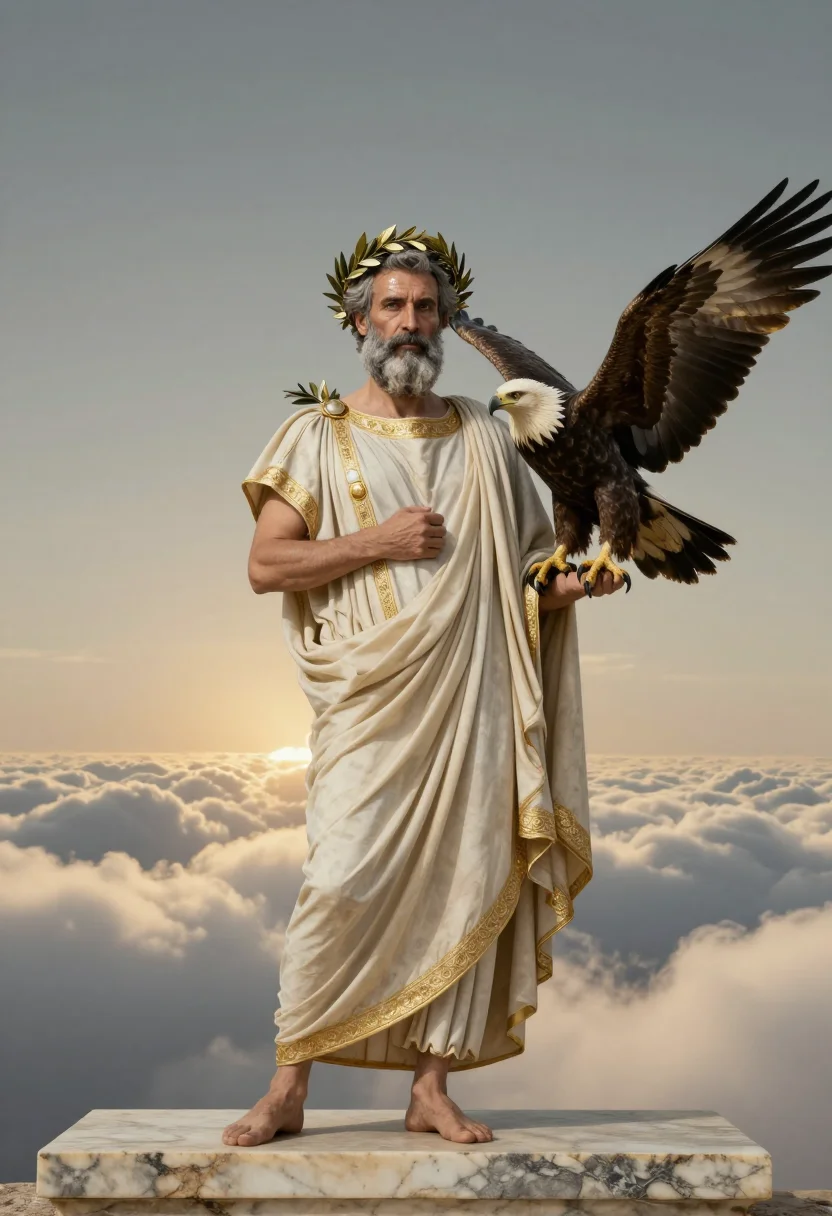AI zeus sample — portrait of a man, three-quarter-length portrait of a Greek