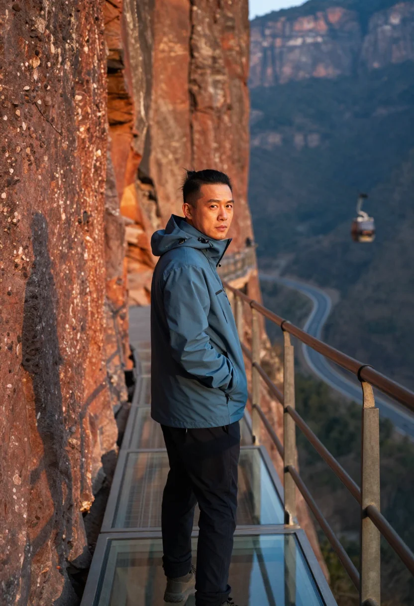 AI zhangjiajie sample — portrait of a traveller, full-length portrait of a Chinese m