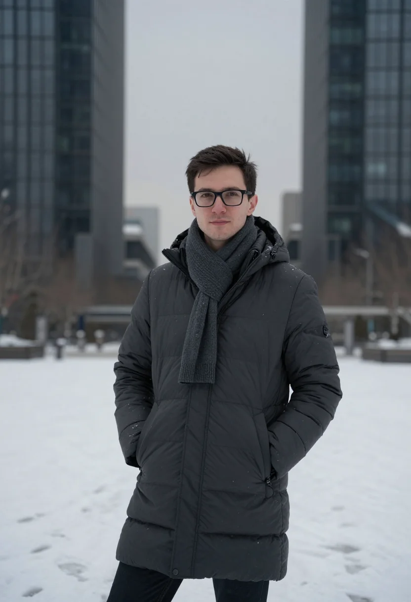 AI zhongguancun ai snow charcoal sample — portrait of an AI researcher, half-length portrait of a West