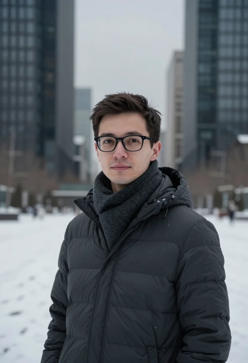 AI zhongguancun ai snow charcoal sample — portrait of an AI researcher, head-and-shoulders portrait of