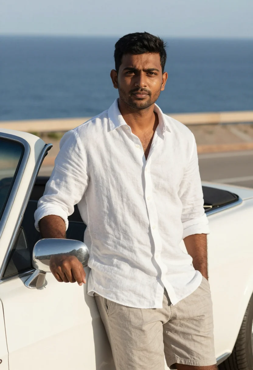 AI zindagi na milegi dobara costa brava white sample — portrait of a man, a Bengali man in his early thirties with
