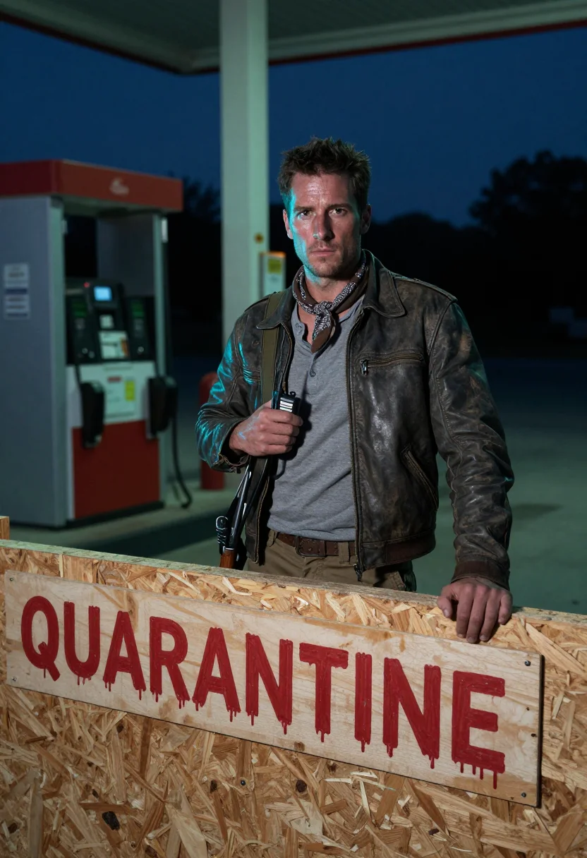 AI zombie apocalypse sample — portrait of a man, three-quarter-length portrait of a Wester