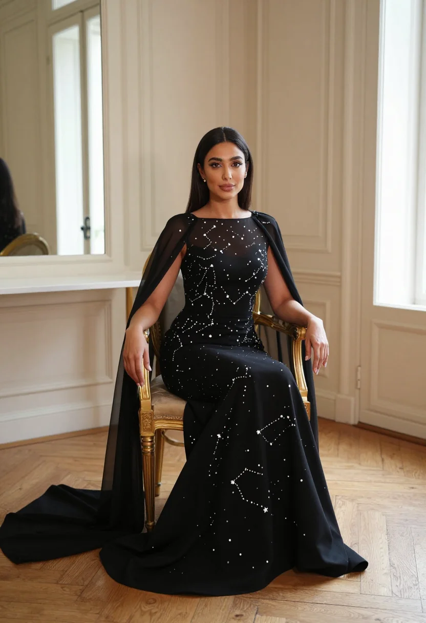 AI zuhair murad sample — portrait of a woman, half-length seated portrait of a Lebane
