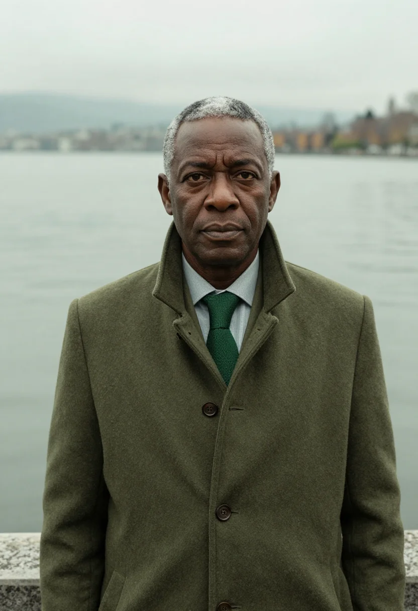 AI zurich banker loden sample — portrait of a man, framed tight on the head and the collar,