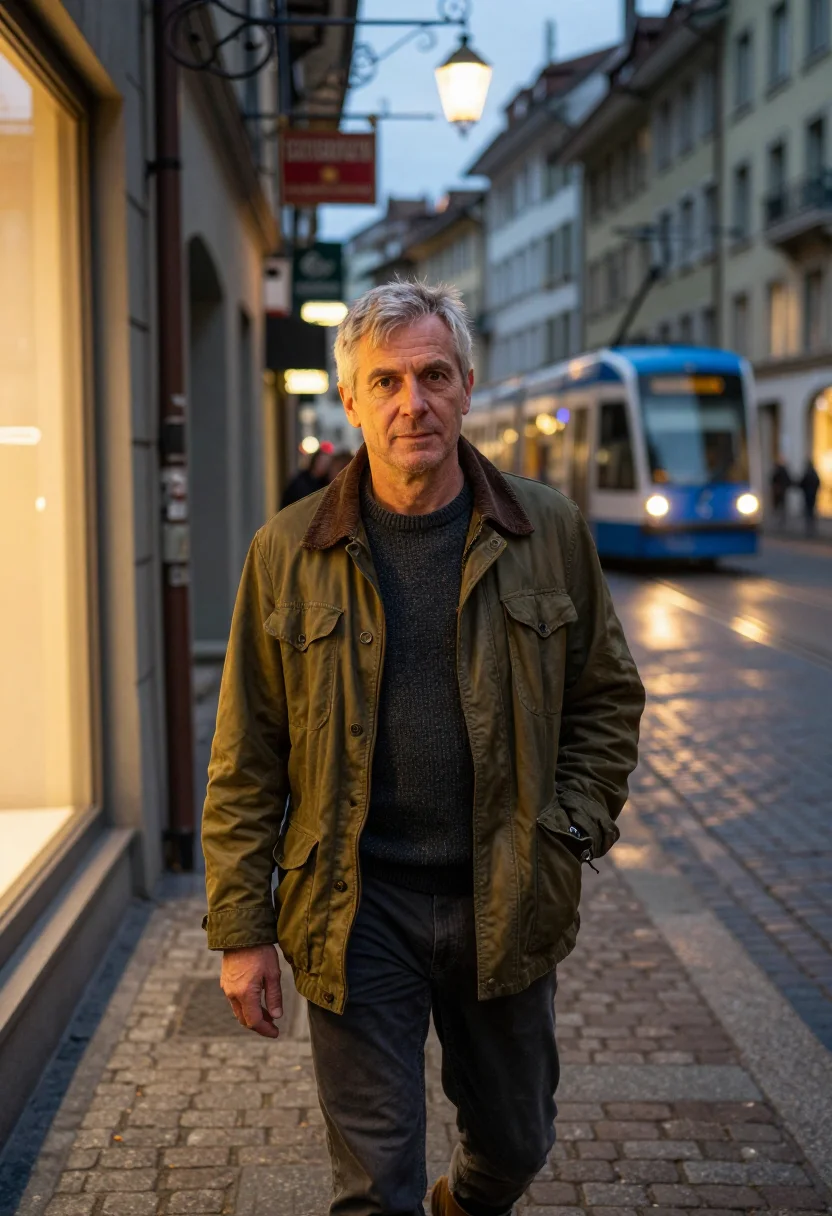 AI zurich engineering sample — portrait of a man, half-length portrait of a Swiss man in hi